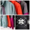 Vintage outdoor fleece in bright colors and different patterns