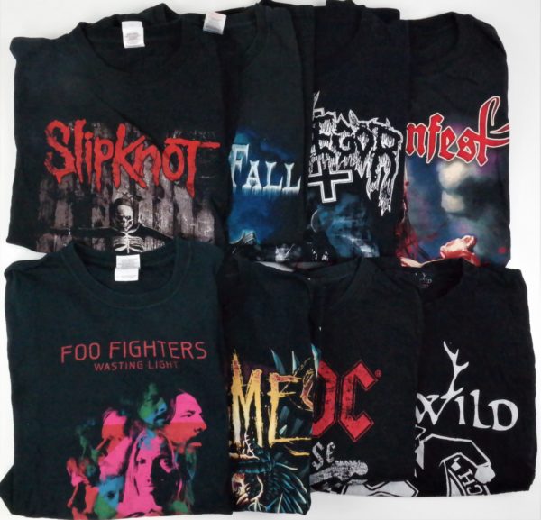 foo fighters and slipknot print t-shirts in black
