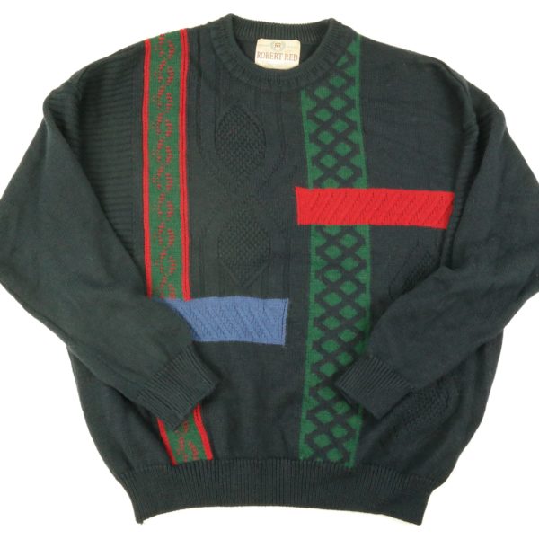 green vintage knit sweater from the 80s