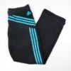 Schwarze Adidas Sporthose mit türkisen Streifen